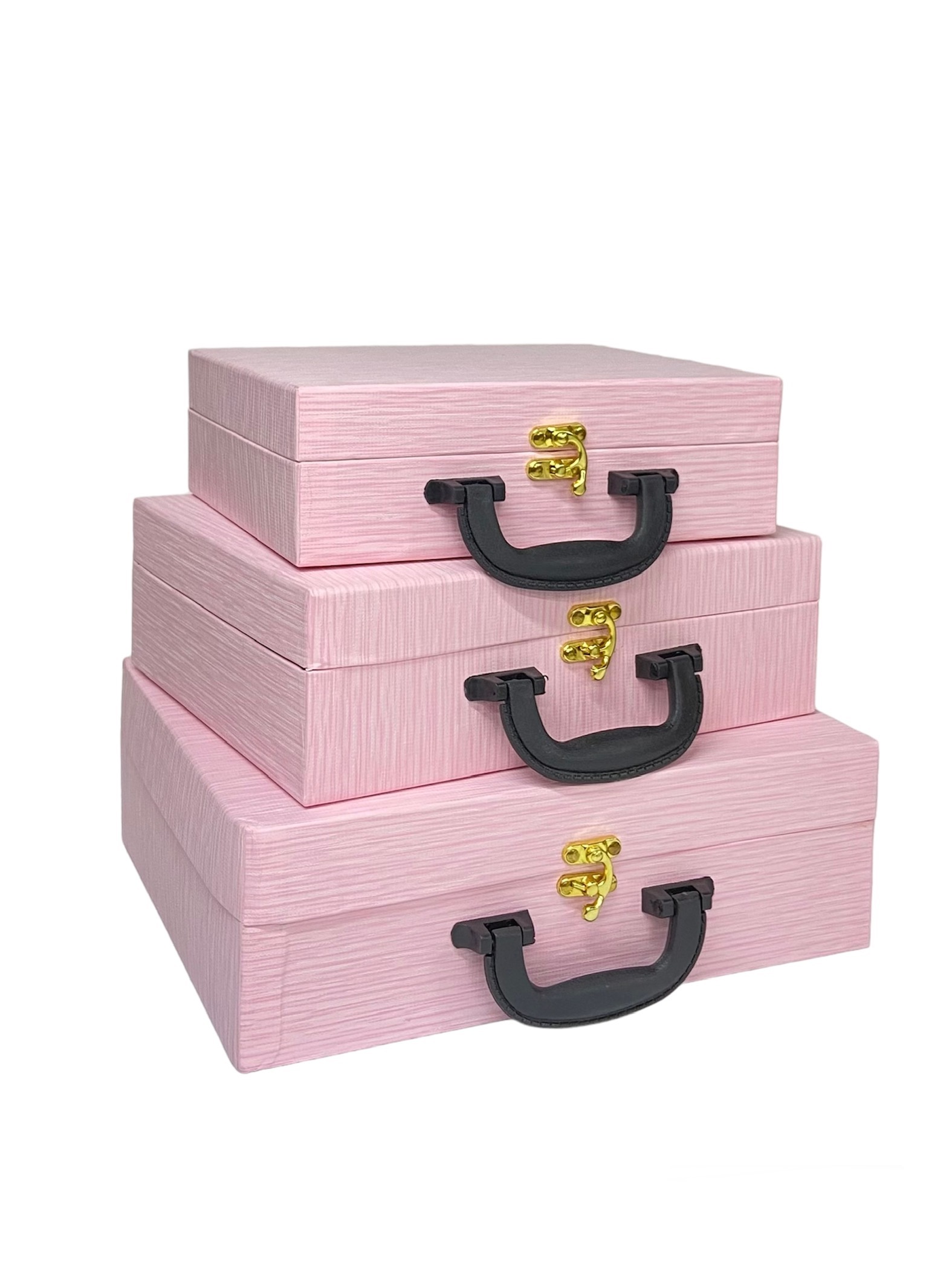 Набор 3 чемоданов 30*25*10-23*19*7см texture Розовый