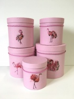 Набор 5 цилиндров 17-24см с ручкой розовое суфле+фламинго
