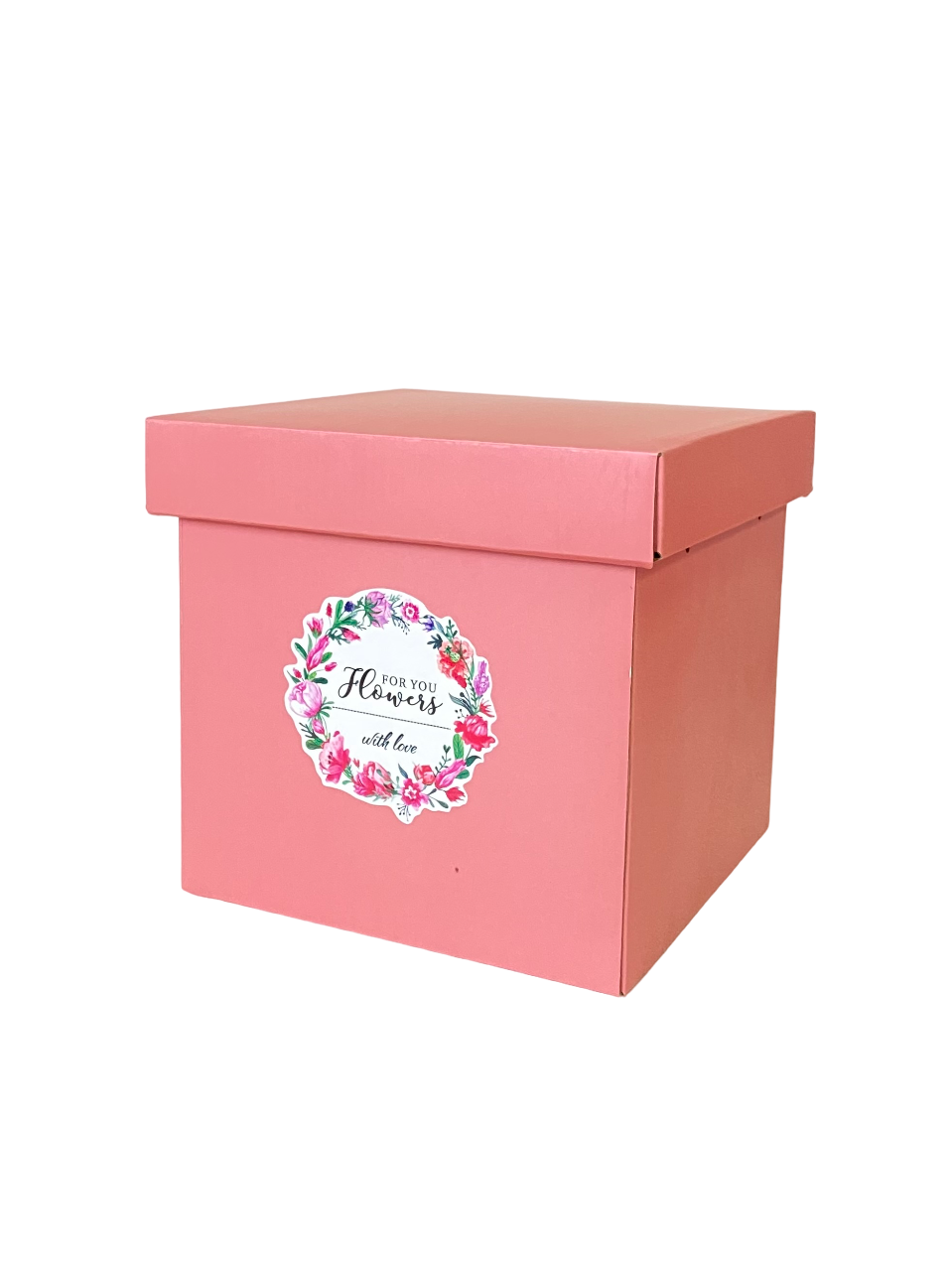 Коробка трансформер м/гофр 20см розовый+цветы