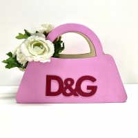 Ящик дерево сумочка 26*18*8см розовая D&G