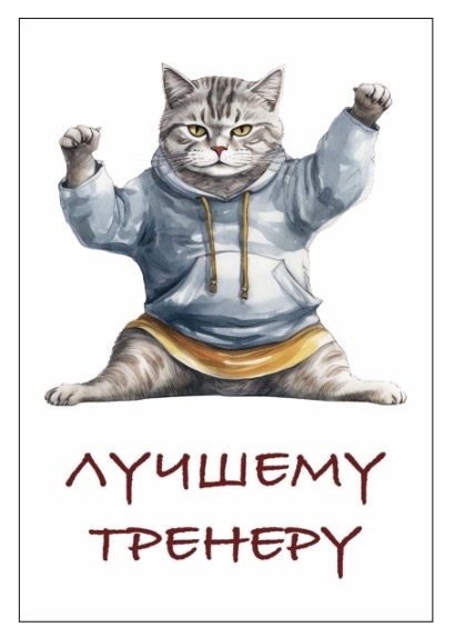 Открытка бумажная 7*10см/10шт Лучшему тренеру