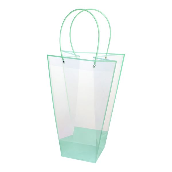 Прозрачная сумка-трапеция с пластиковыми ручками 26*13*35см/1шт тиффани