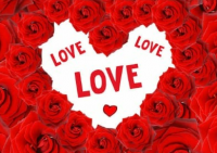 Открытка бумажная 7*10см/10шт Love,сердца